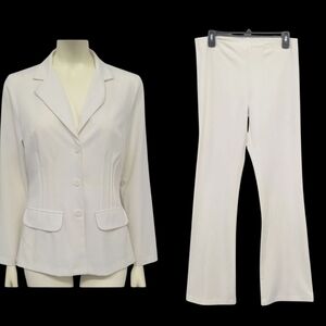 Vintage White Suit Fredericks Of Hollywood Blazer Trousers 2 Piece